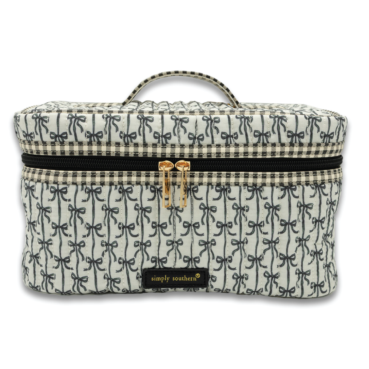 Simply Southern® Quilted Train Case: Black Bow