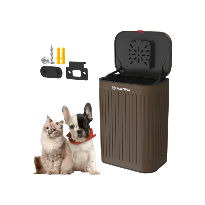 Wall Mount Dog Poop Trash Can Outside with Odor Control