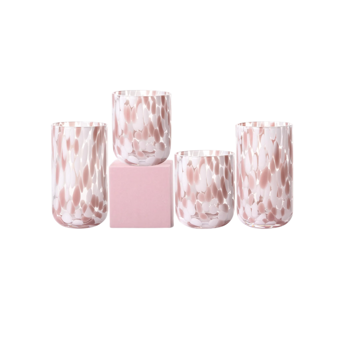 Pink Tortoise Shell Drinking Glasses Set of 4