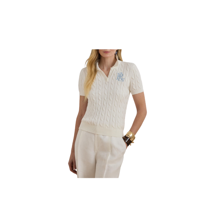 Ralph Lauren Natrissa Cable Knit Polo Sweater