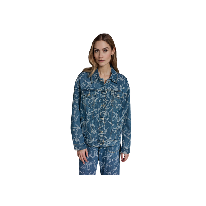 Bow Jacquard Denim Jacket