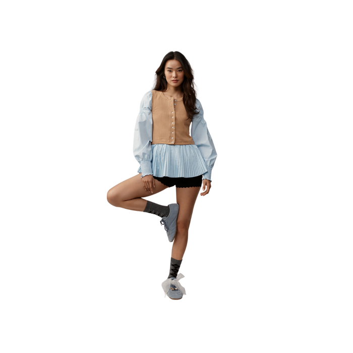 Layered Twofer Long-Sleeve Top