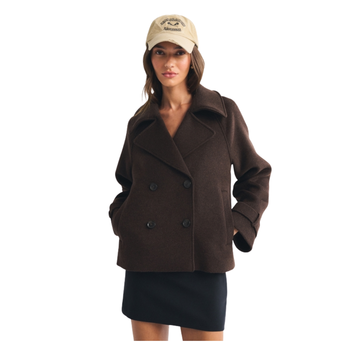 Short Wool-Blend Coat