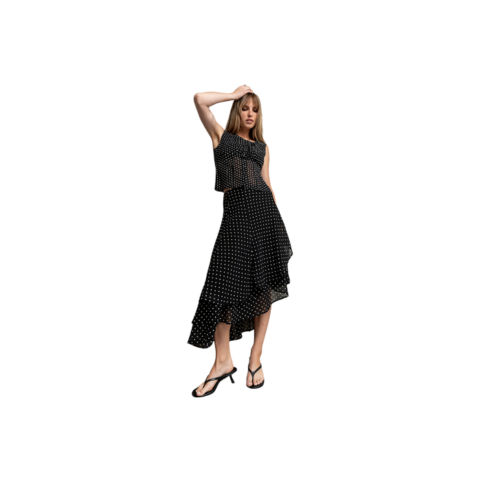 Luna Polka Dot Midi Skirt
