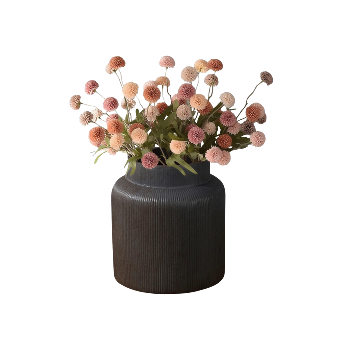 Rustic Ribbed Ceramic Vase