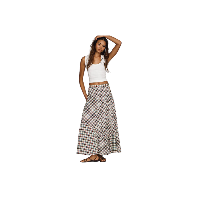 Olivette Plaid Maxi Skirt
