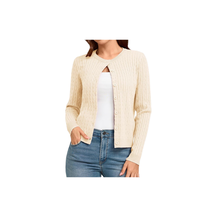 Cable Knit Cardigan Sweater