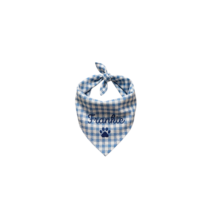 Custom Embroidered Cotton-Linen Dog Bandana