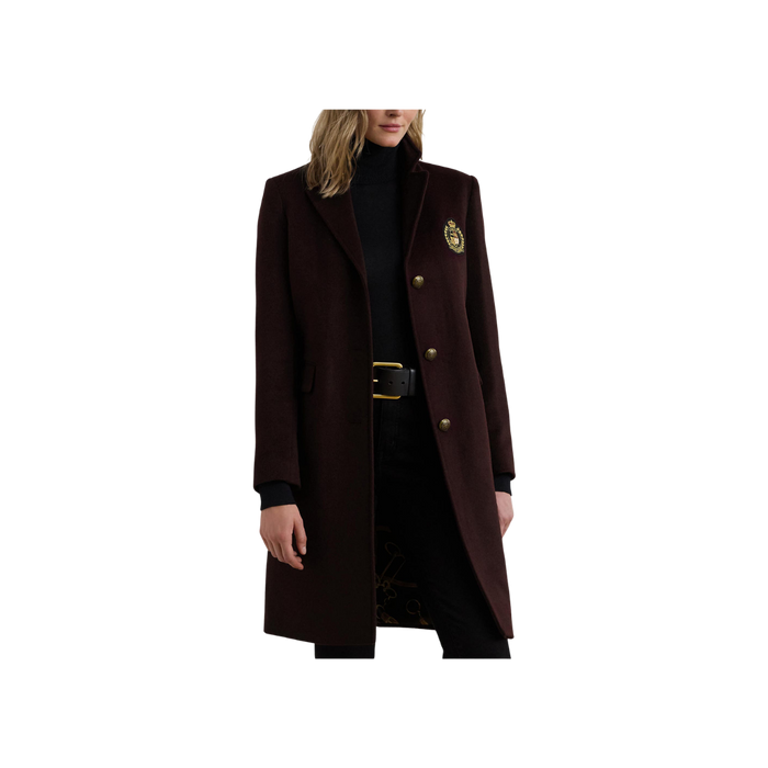 Ralph Lauren Crest Patch Wool Blend Reefer Coat