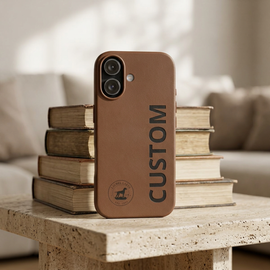 Custom Engraved PU Leather Phone Case