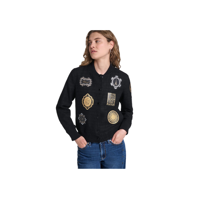 Patch Bomber Jacket - Tweed