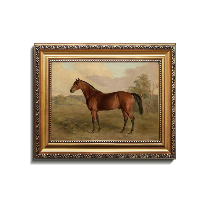 Vintage Gold Framed Horse Art