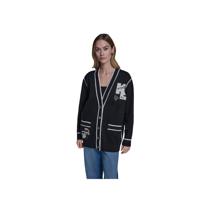 Choupette Patch Varsity Cardigan