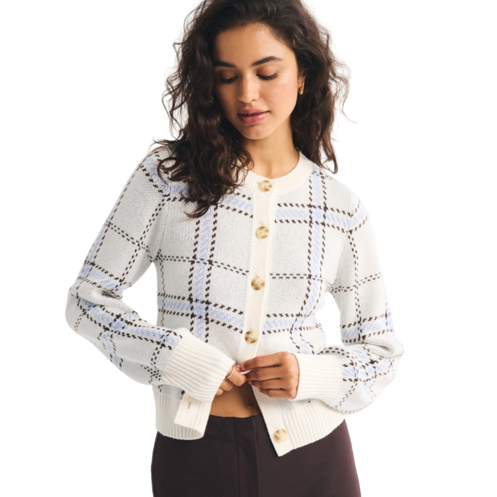 Textural Stitch Shrunken Cardigan