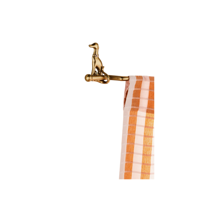 Caine Dog Brass Café Curtain Rod