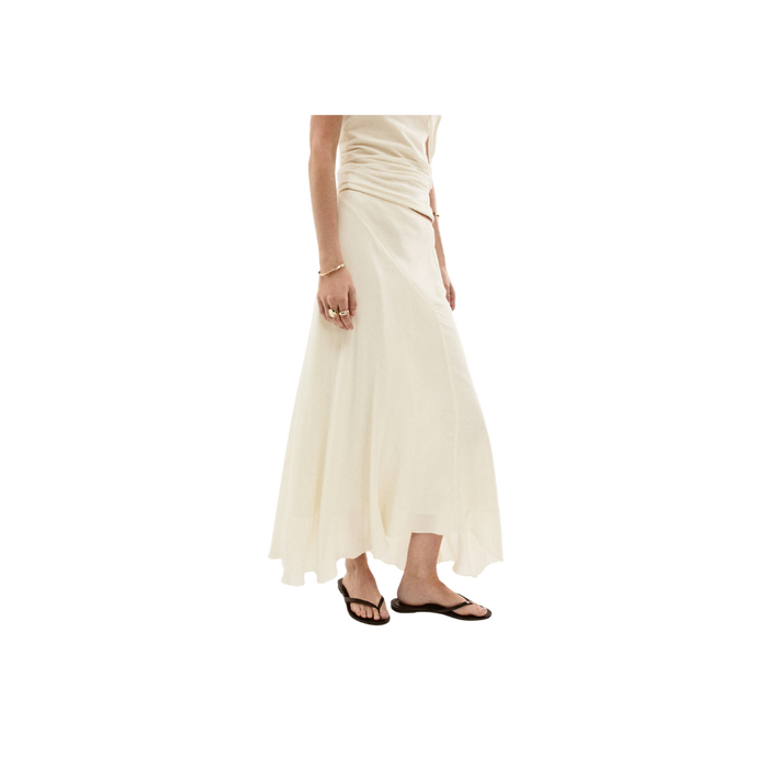 Asymmetric midi skirt