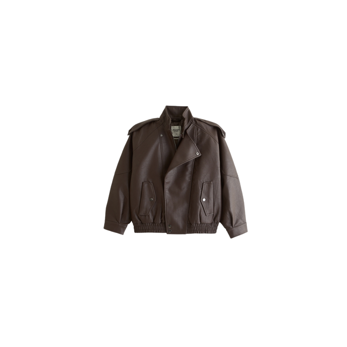 West Village Vegan Leather Bomber Jacket