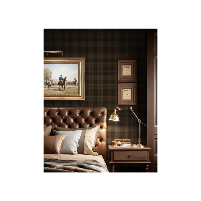 Brown Tartan Plaid Peel & Stick Wallpaper 