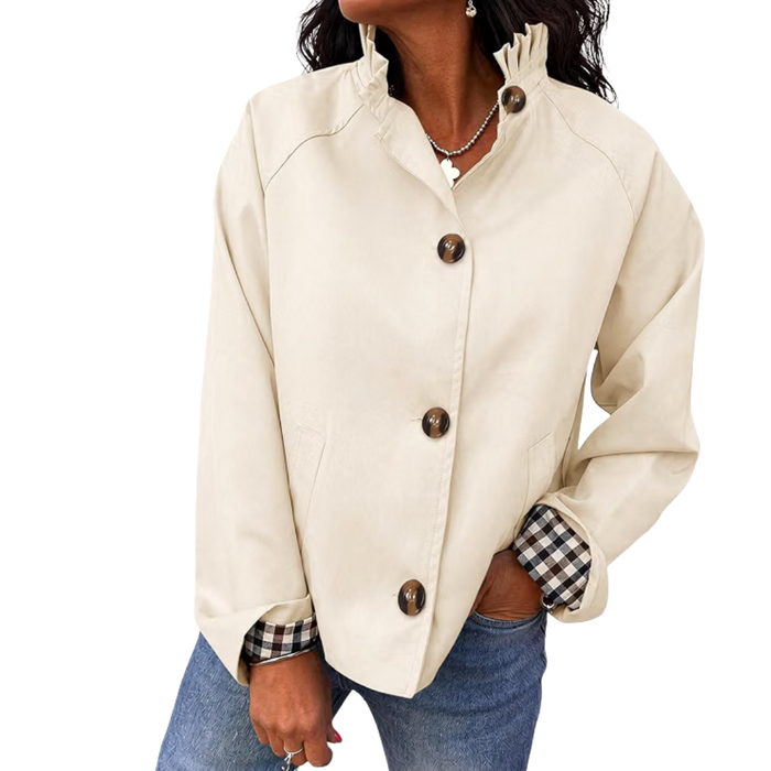 Ruffle Short Trench Coat