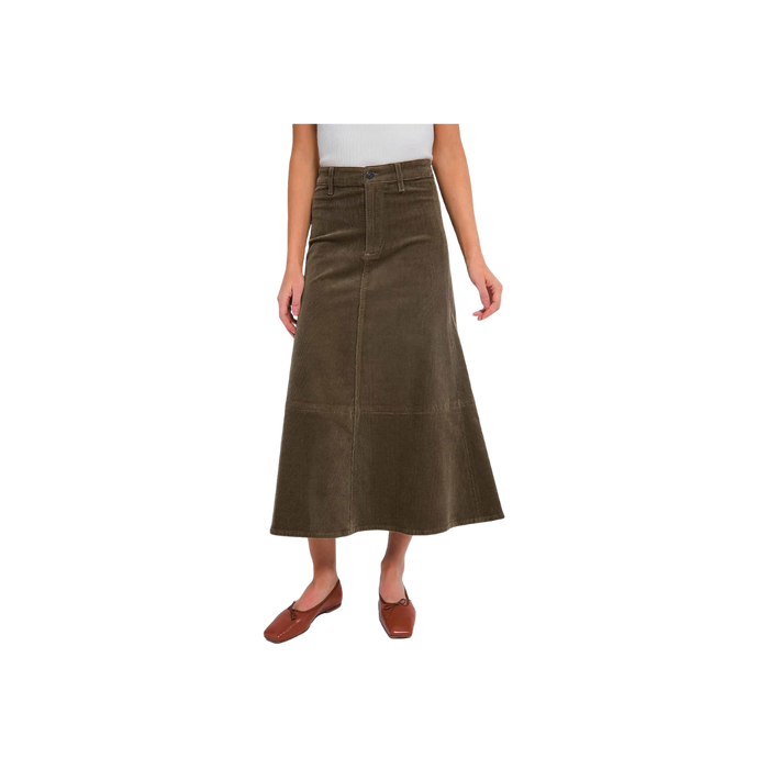 Corduroy Midi Skirts High Waist A-Line Midi Length Skirt