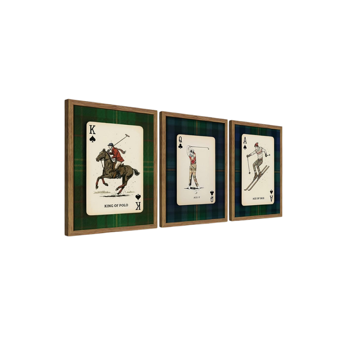 Vintage Playing Card Wall Art Set of 2