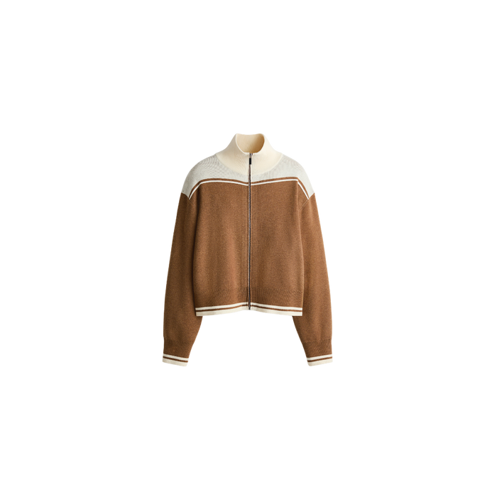 Color Block Half-Zip Cardigan 