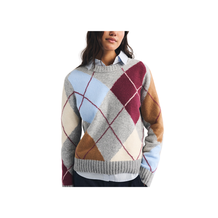 Madeline Crew Sweater - Argyle