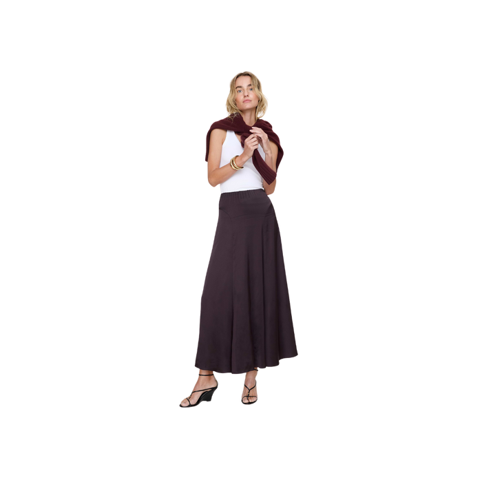 Stretch-Satin Maxi Skirt