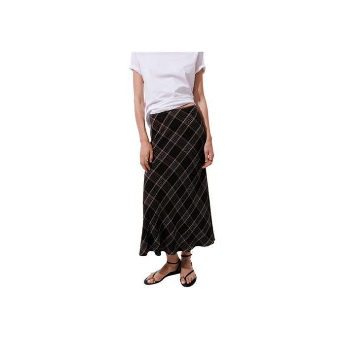 Checked midi skirt