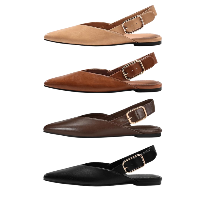 Closed Toe Pointed Toe Slingback Flats