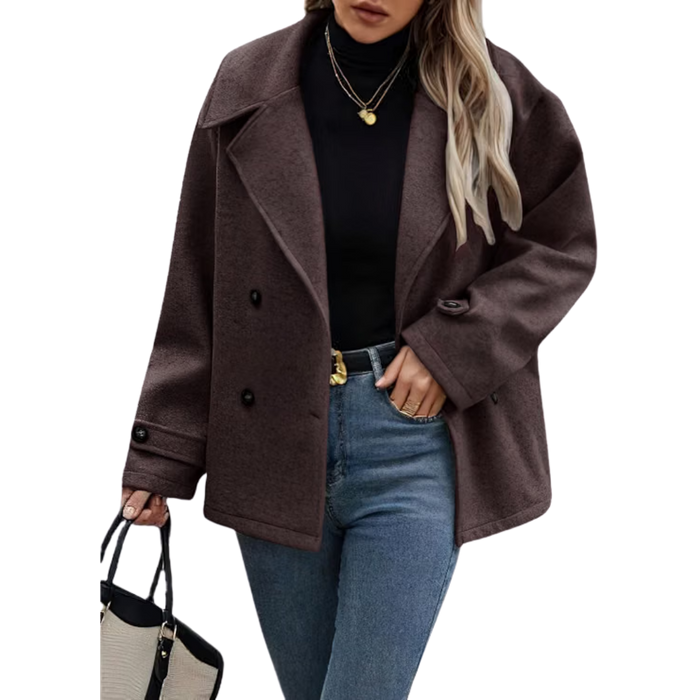 Cropped Wool Pea Coat