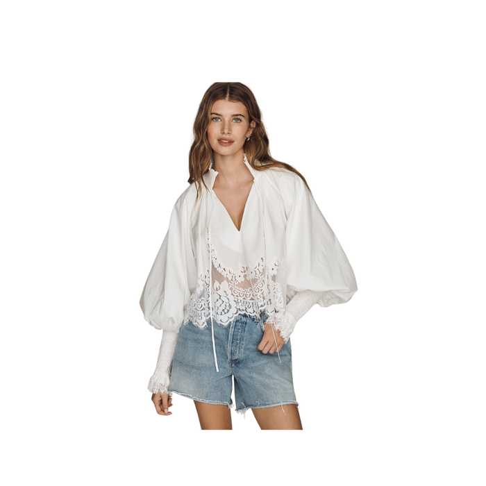 Mare Mare Lace Inset Long-Sleeve Blouse