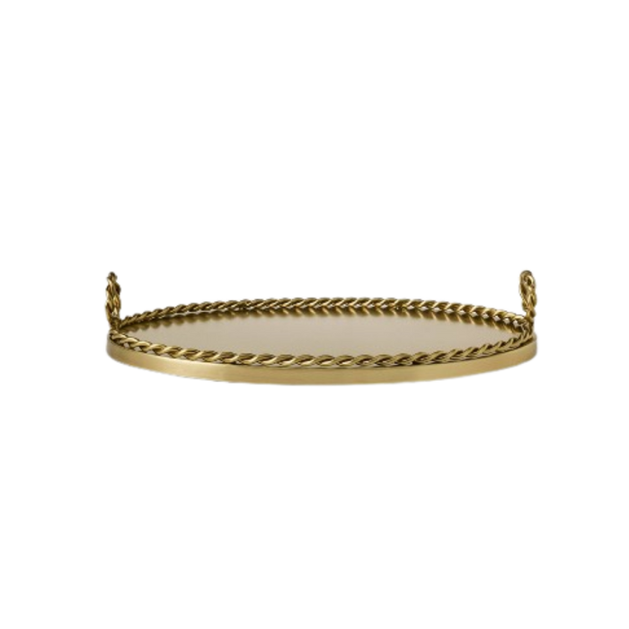 Metal Braided Oval Decorative Tray