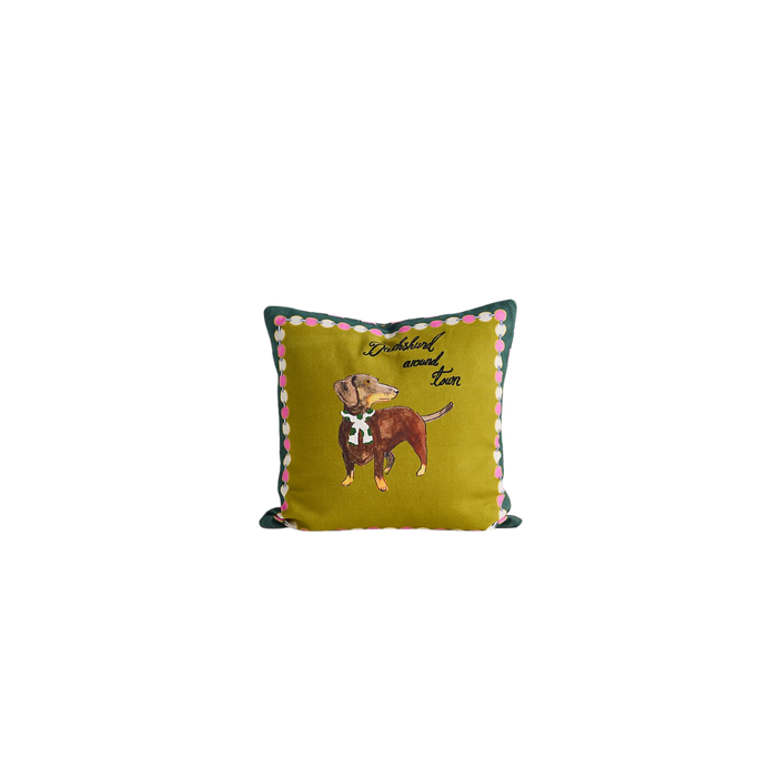 Bennett Cotton Embroidered Dog Pillow