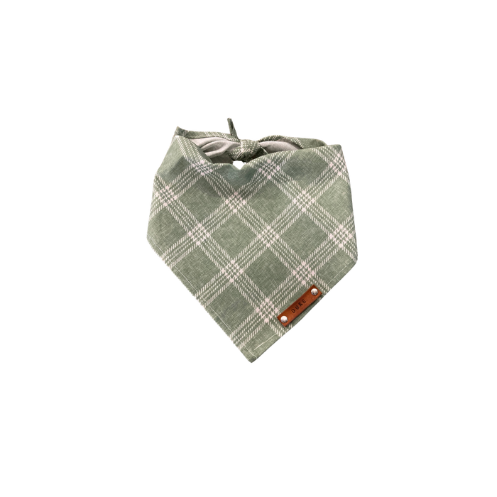 Dog Bandana with Custom Leather Name Tag