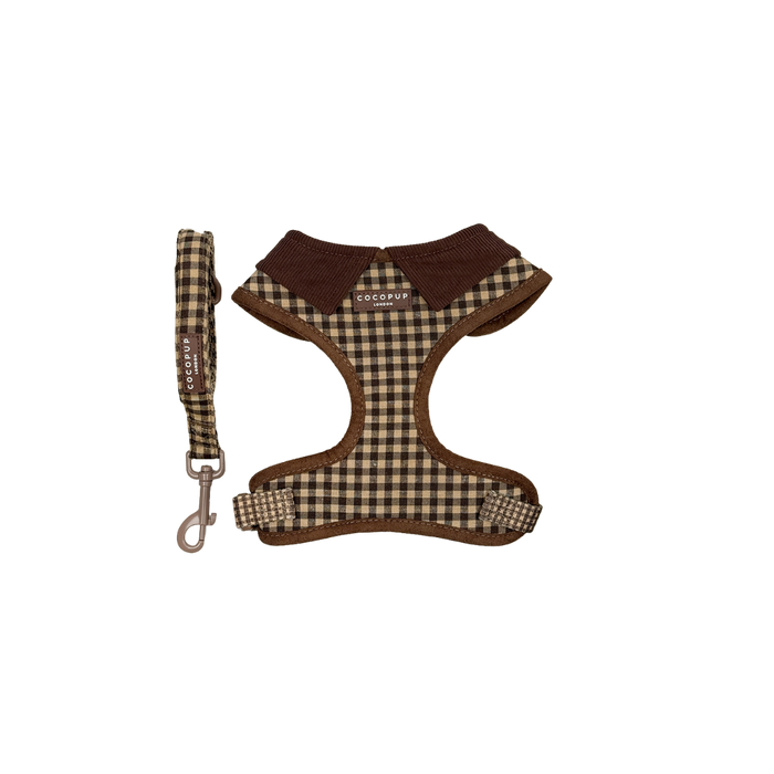 Cotswold Check Adjustable Neck Harness, Lead & Collar Bundle