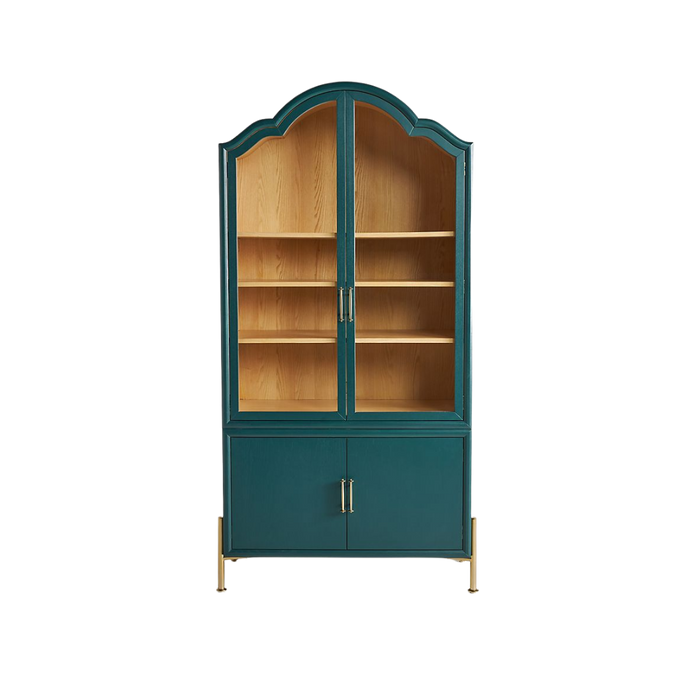Livia 78" Glass & Wood Storage Hutch