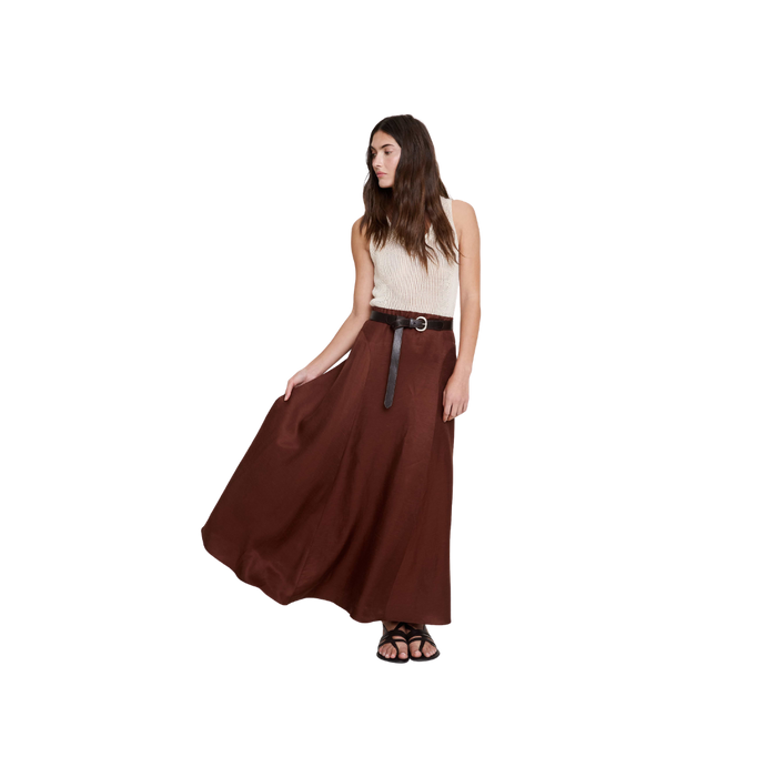 Viscose-Linen Maxi Skirt