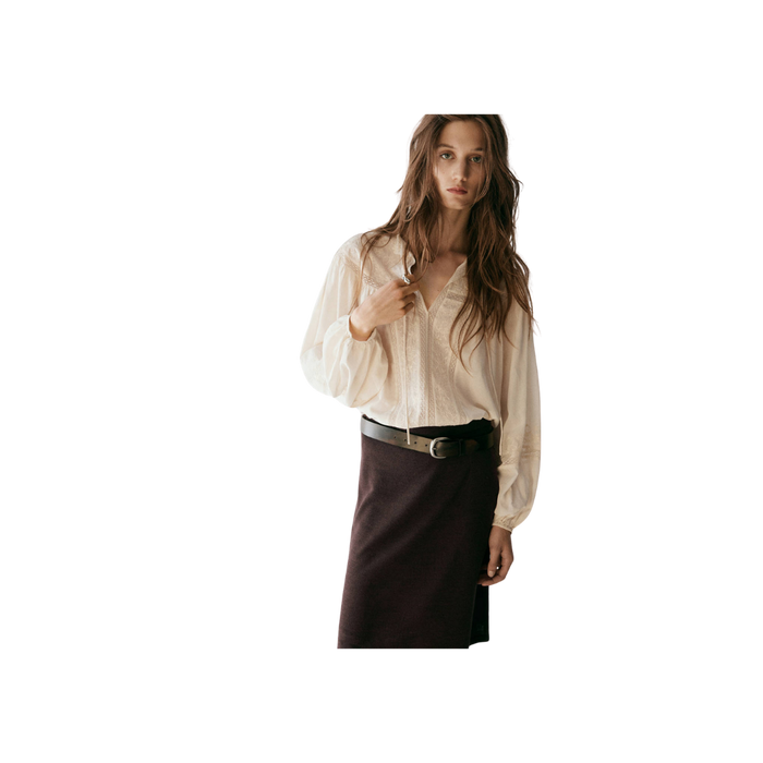 Straight Fine-Knit Skirt