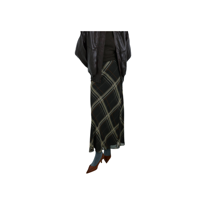 Checked Long Skirt