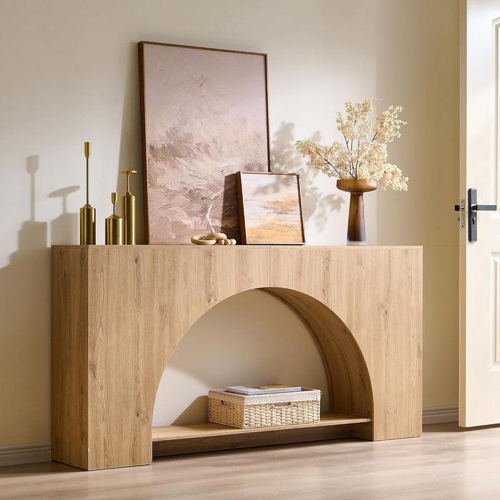 2-Tier Modern Entryway Table with Arched Base