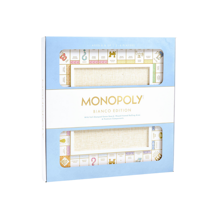 Monopoly Bianco Deluxe White Wood Set
