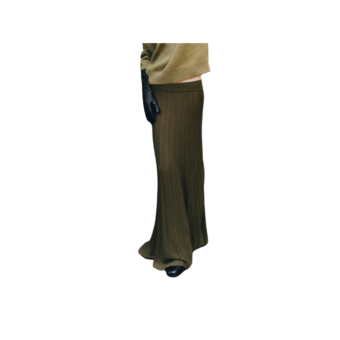Pleated Knit Skirt