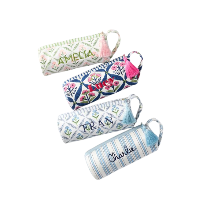 Block Print Canvas Essentials Pouch