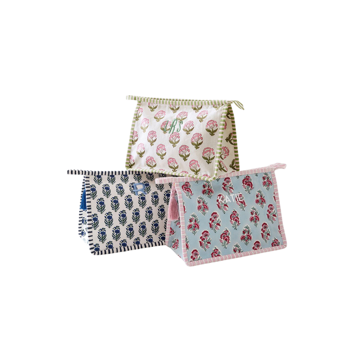 Block Print Canvas Pouch