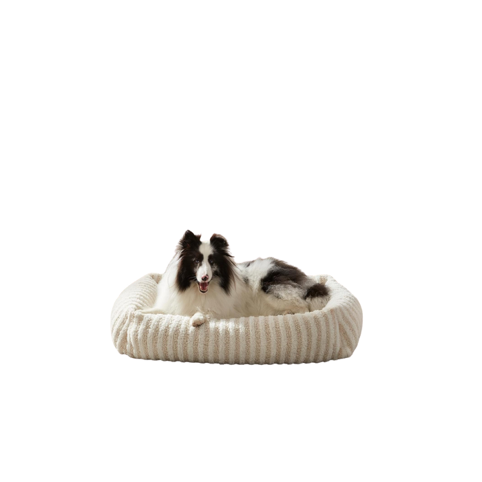 Washable Dog Bed with Removable Cover - Ivory