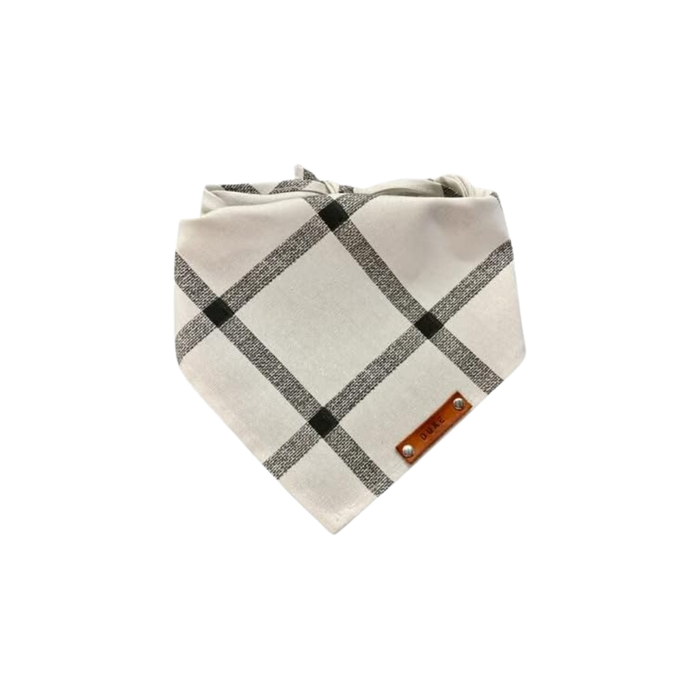Dog Bandana with Leather Name Tag