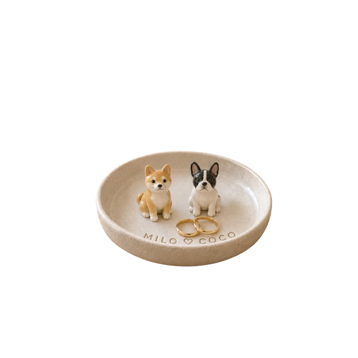Personalized Hand-Carved Dog Jewelry Dish