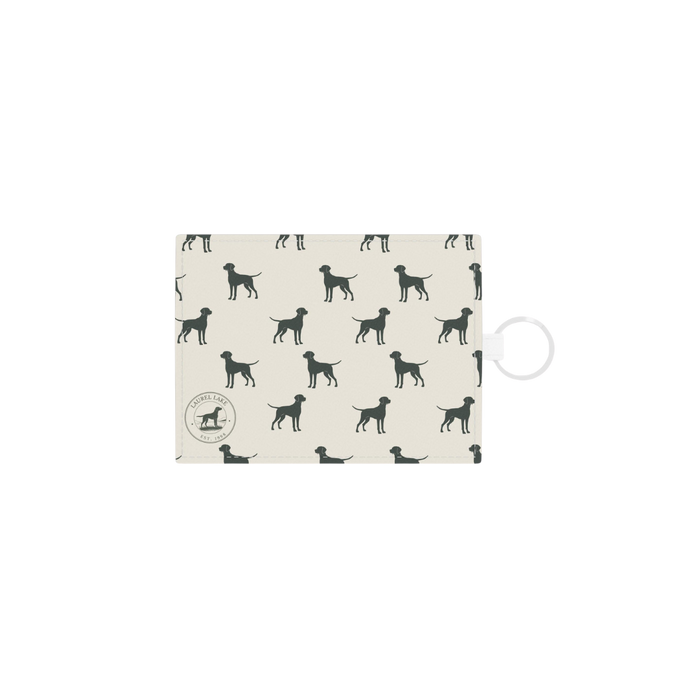 Black Labrador Pattern Saffiano Card Holder | Dog Print Cardholder
