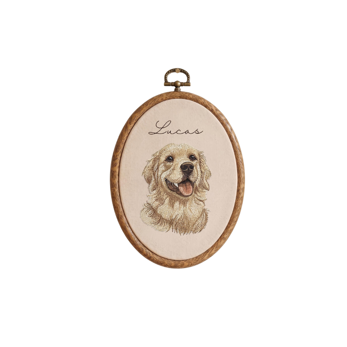 Personalized Pet Portrait Embroidery Hoop Art